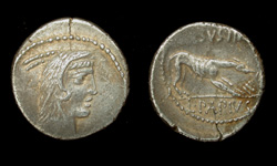 L. Papius Celsus, Denarius, She Wolf reverse, Scarce!